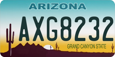 AZ license plate AXG8232