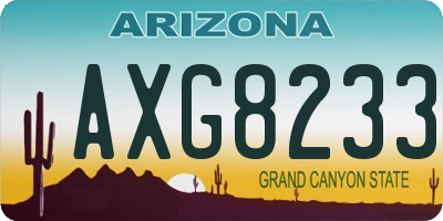 AZ license plate AXG8233
