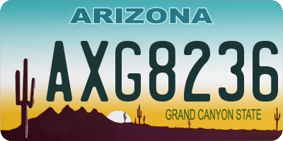AZ license plate AXG8236