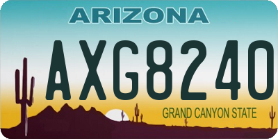 AZ license plate AXG8240