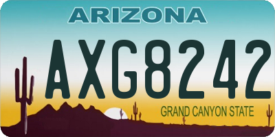AZ license plate AXG8242