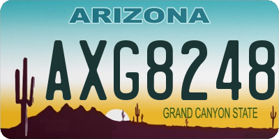 AZ license plate AXG8248