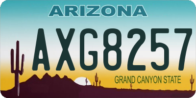AZ license plate AXG8257