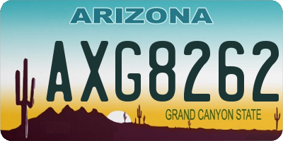 AZ license plate AXG8262