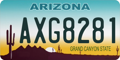 AZ license plate AXG8281