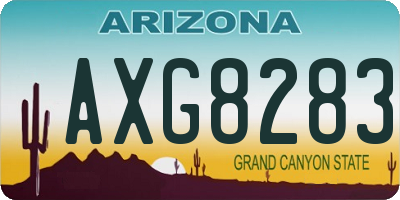 AZ license plate AXG8283