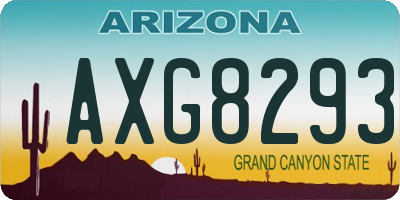 AZ license plate AXG8293