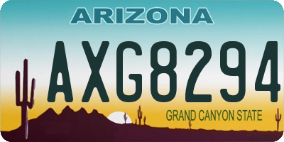 AZ license plate AXG8294