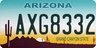 AZ license plate AXG8332