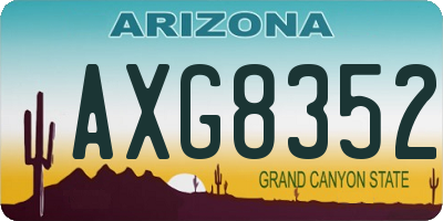 AZ license plate AXG8352