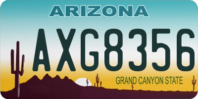 AZ license plate AXG8356