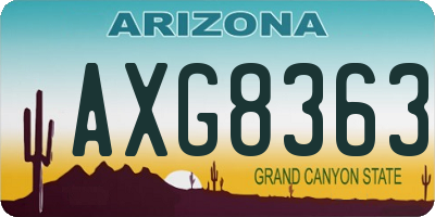 AZ license plate AXG8363