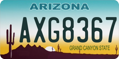 AZ license plate AXG8367