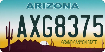 AZ license plate AXG8375