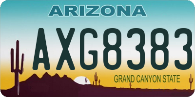 AZ license plate AXG8383