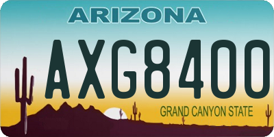 AZ license plate AXG8400
