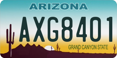 AZ license plate AXG8401