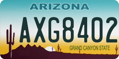 AZ license plate AXG8402
