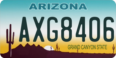 AZ license plate AXG8406