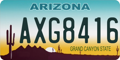 AZ license plate AXG8416