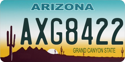 AZ license plate AXG8422