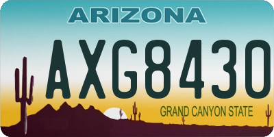 AZ license plate AXG8430