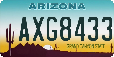AZ license plate AXG8433