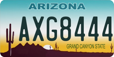 AZ license plate AXG8444