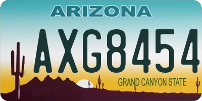 AZ license plate AXG8454