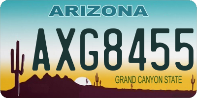 AZ license plate AXG8455