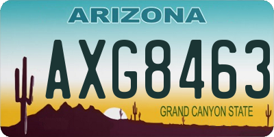AZ license plate AXG8463