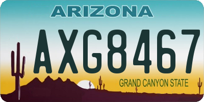 AZ license plate AXG8467