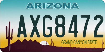 AZ license plate AXG8472