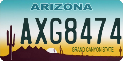 AZ license plate AXG8474