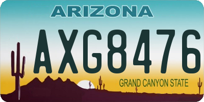 AZ license plate AXG8476
