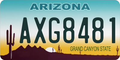 AZ license plate AXG8481