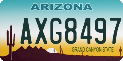 AZ license plate AXG8497