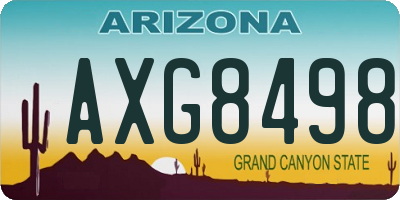 AZ license plate AXG8498