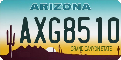 AZ license plate AXG8510