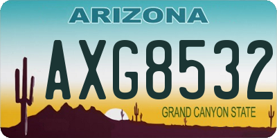 AZ license plate AXG8532