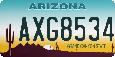 AZ license plate AXG8534