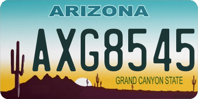 AZ license plate AXG8545