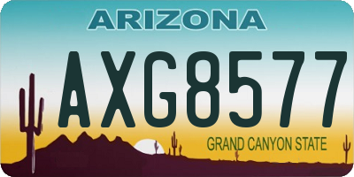 AZ license plate AXG8577