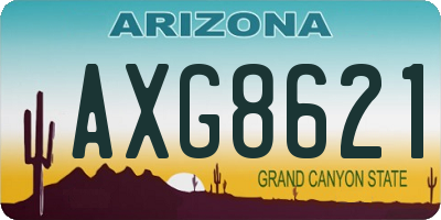 AZ license plate AXG8621