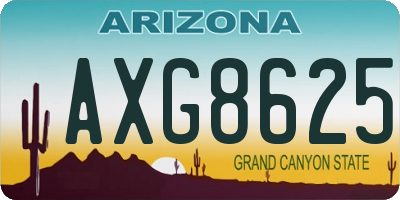 AZ license plate AXG8625