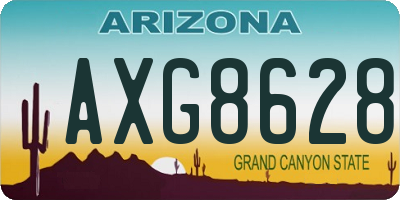 AZ license plate AXG8628