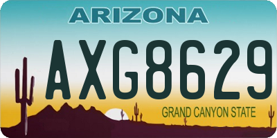 AZ license plate AXG8629