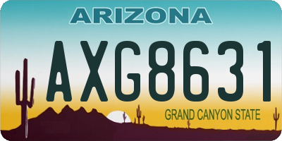 AZ license plate AXG8631