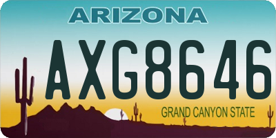 AZ license plate AXG8646