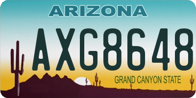 AZ license plate AXG8648